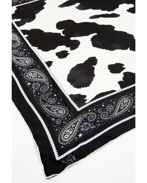 Image #2 - Idyllwind Women's Spotted Cow Silk Bandana, Black, hi-res