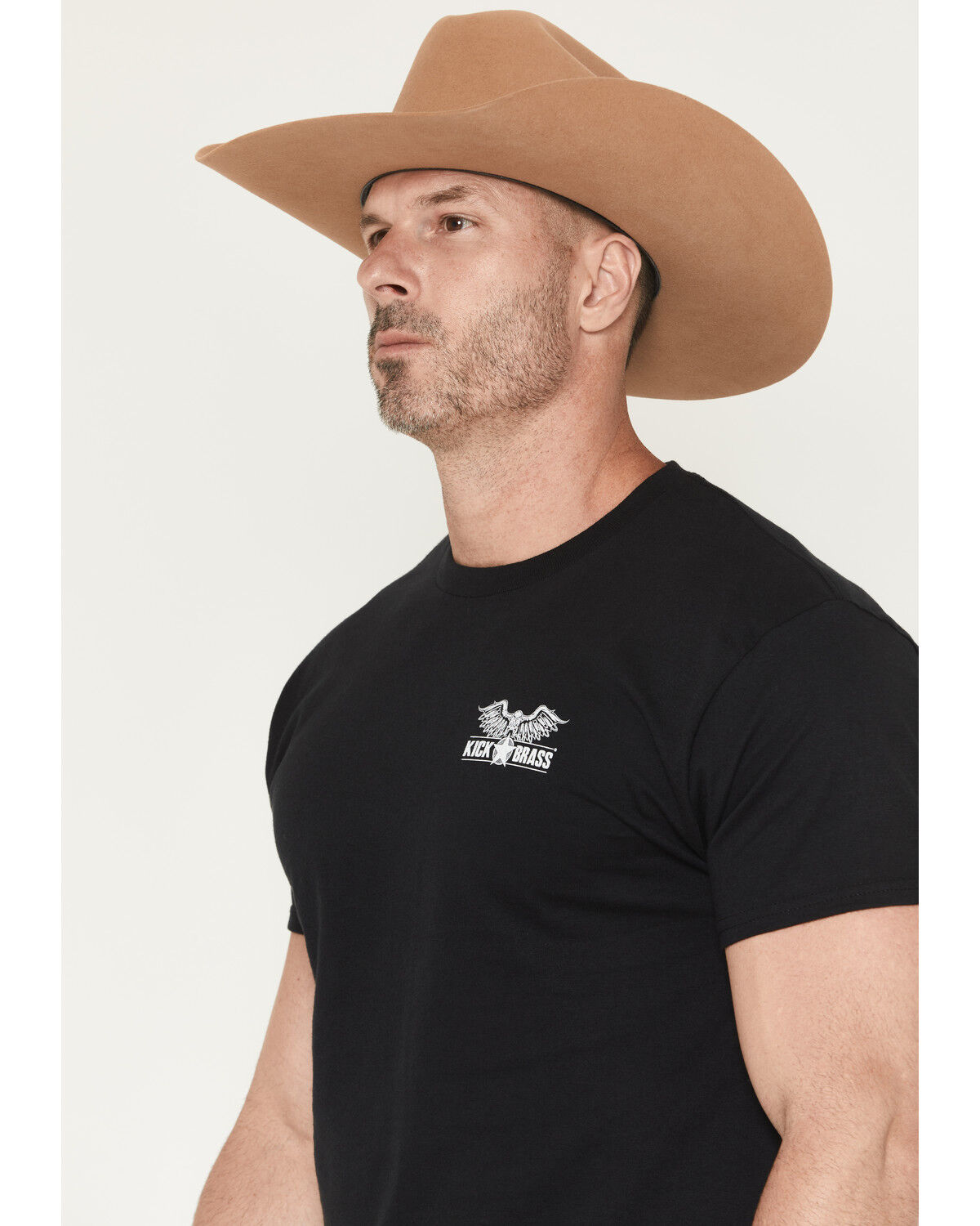 Image #3 - Kick Brass Men's Because Of The Brace Short Sleeve Graphic T-Shirt, Black, hi-res