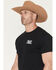 Image #3 - Kick Brass Men's Because Of The Brace Short Sleeve Graphic T-Shirt, Black, hi-res
