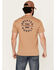 Image #1 - Brixton Men's Oath Logo Short Sleeve Graphic T-Shirt, Tan, hi-res