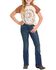 Image #1 - Rock & Roll Denim Girls' Dark Wash Star Embroidered Bootcut Stretch Denim Jeans, Dark Wash, hi-res