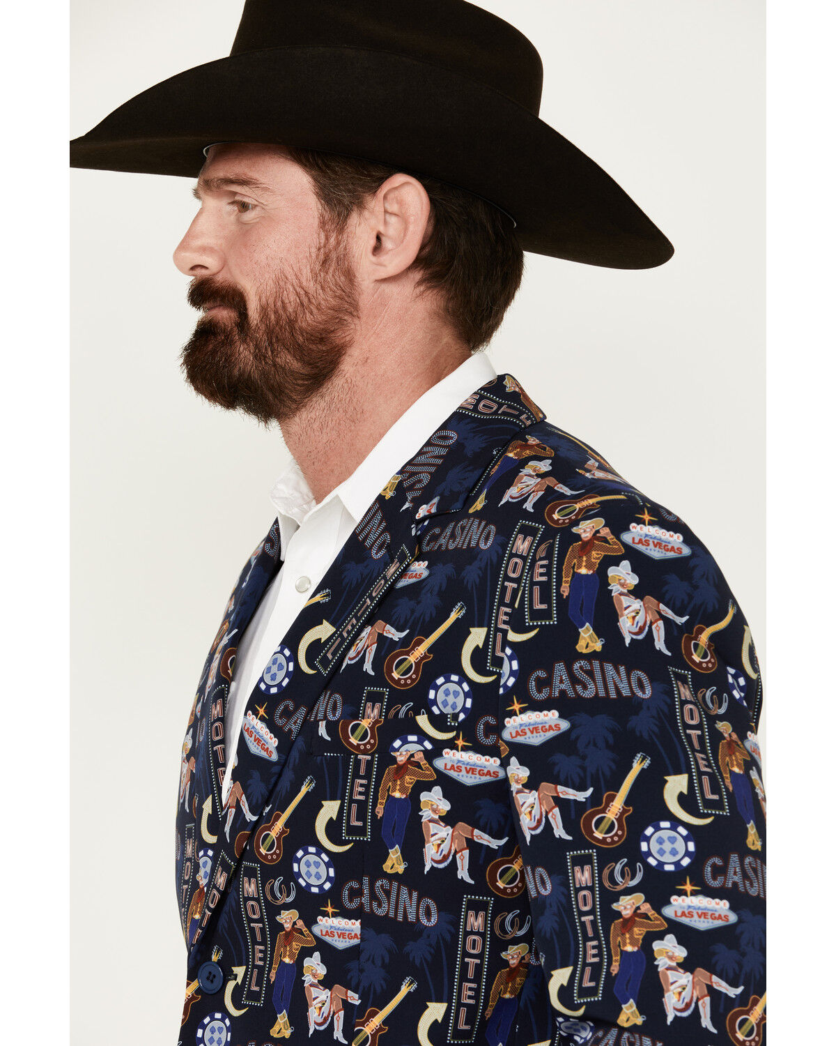 Image #2 - Rock & Roll Demin Men's Casino Conversation Print Modern Fit Sportcoat, , hi-res