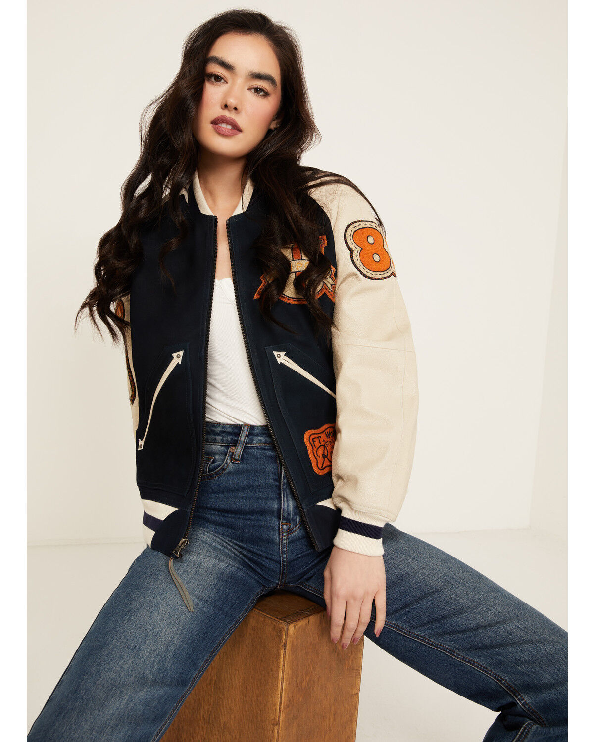 Image #1 - Double D Ranch Women's Cowboy Letterman Jacket, , hi-res