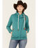 Image #1 - Wanakome Women's Hestia Asymmetrical Zip Hoodie , Teal, hi-res