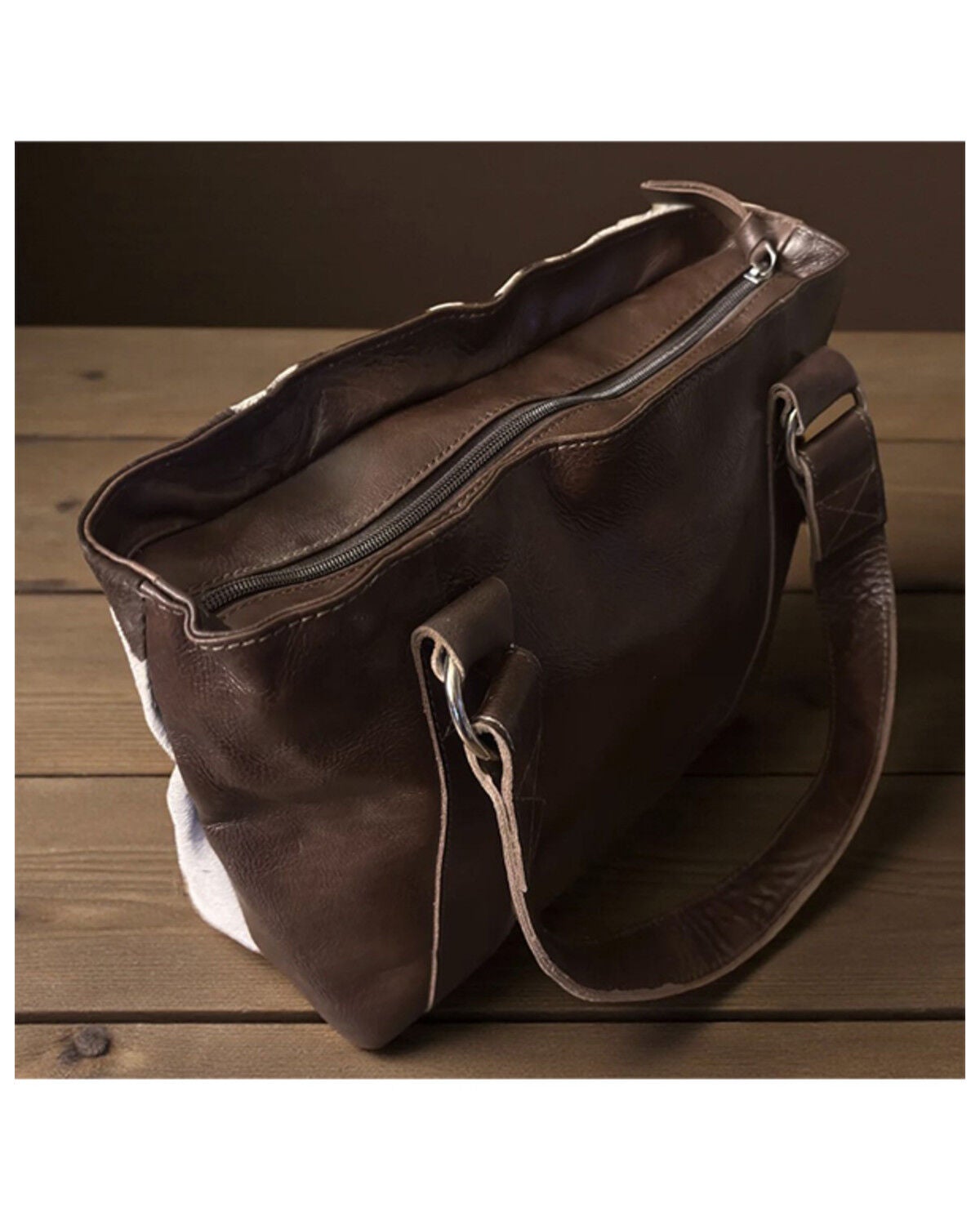Image #3 - Ranch Junkie Women's Highlands Genuine Cowhide Tote Handbag, Brown, hi-res