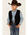 Scully Boys' Boar Suede Vest, Black, hi-res