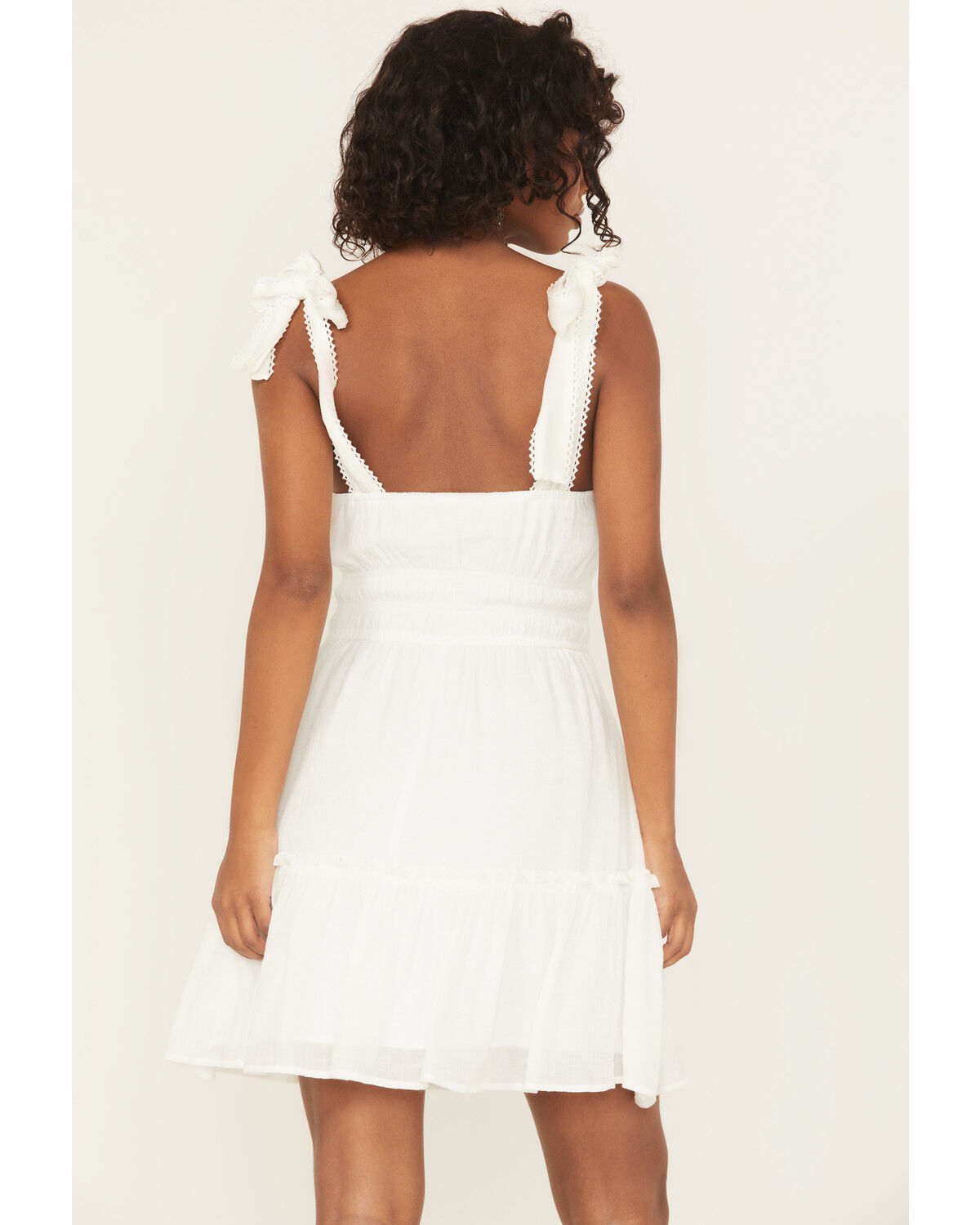 Image #4 - Ash & Violet Women's Solid Bow Sleeveless Mini Dress, White, hi-res