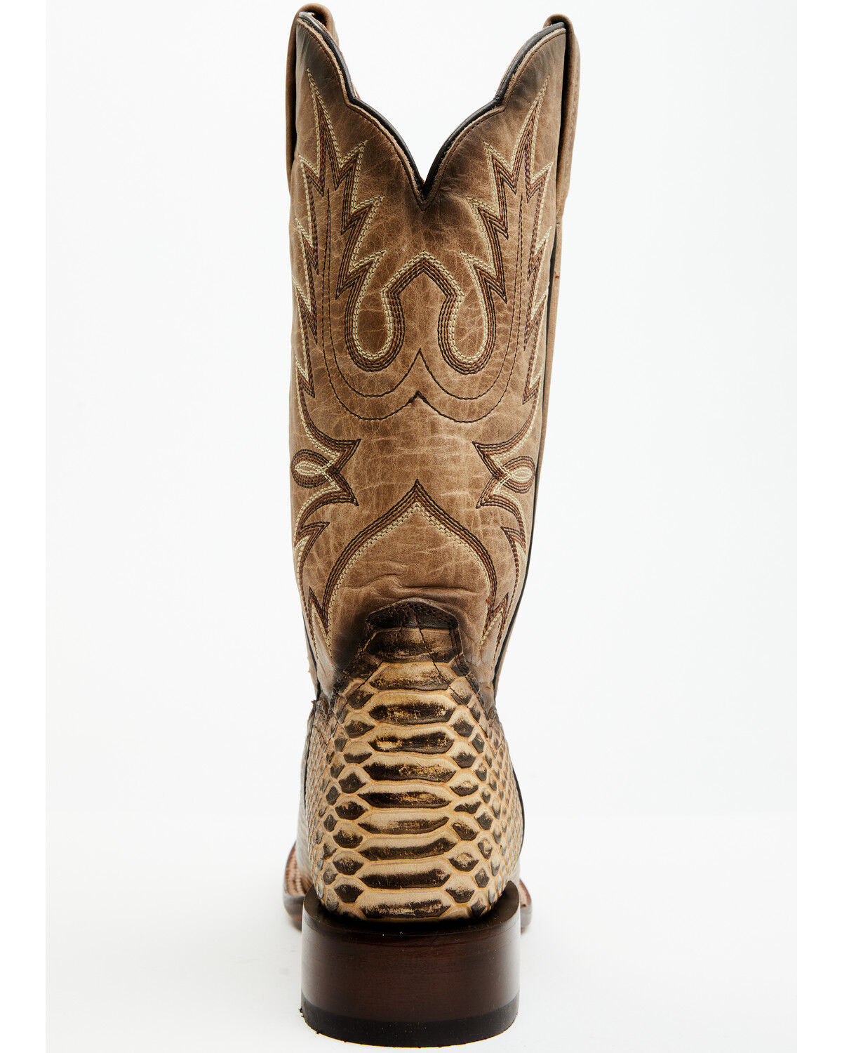 Image #5 - Dan Post Women's 12" Faux Python Western Boots - Broad Square Toe, Honey, hi-res