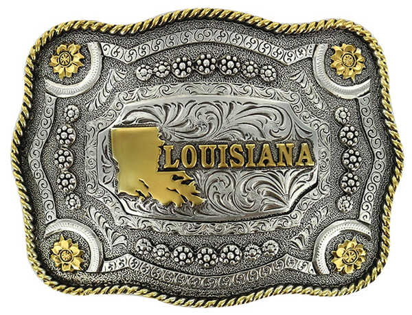 Image #1 - Cody James Men's Rectangular Louisiana Belt Buckle, Multi, hi-res