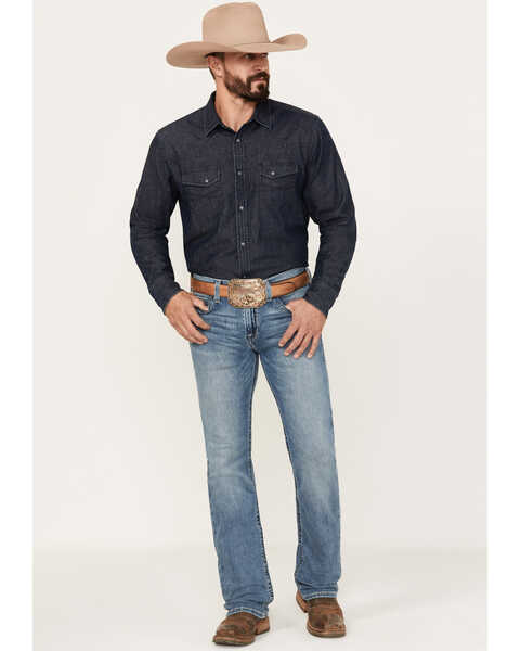 Image #1 - Ariat Men's M7 Slim Fit Wessley Straight Stretch Denim Jeans, Blue, hi-res