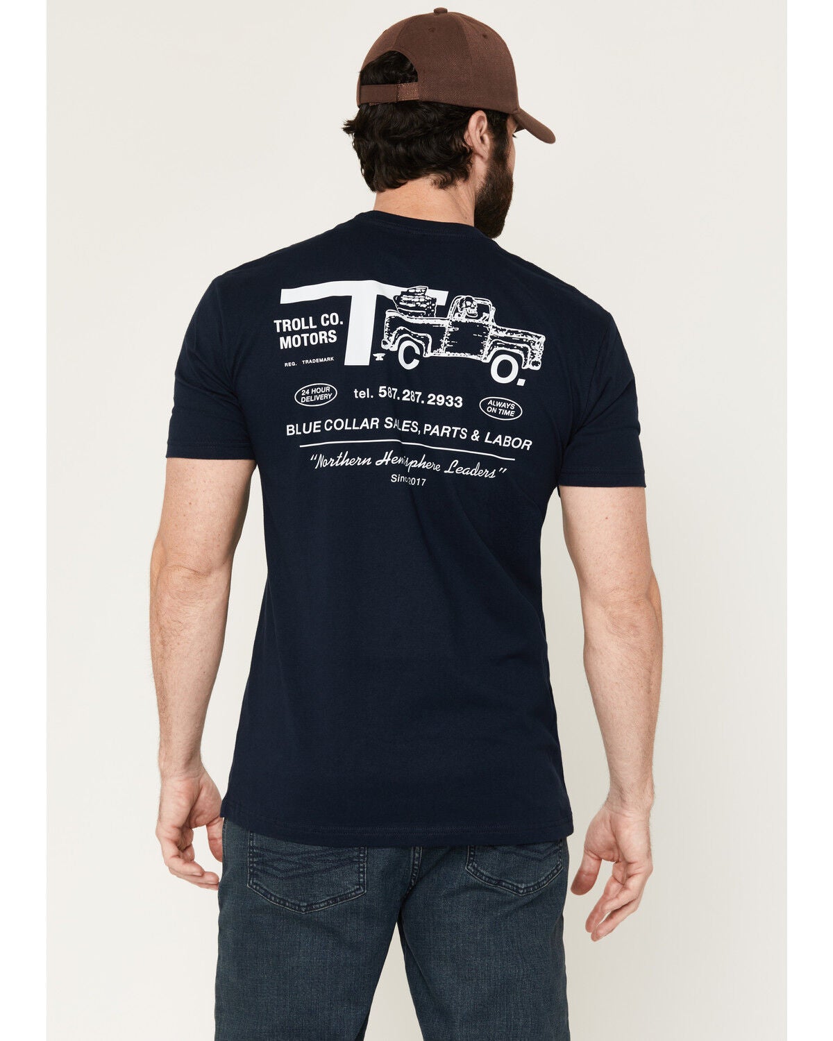 Troll Co Men's Motors Short Sleeve Graphic T-Shirt, Navy, hi-res
