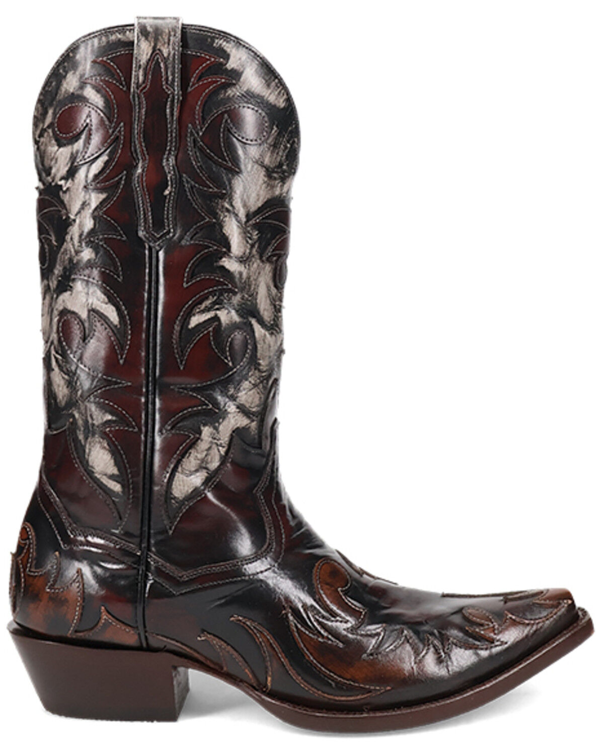 Image #2 - Dan Post Men's Emilio Outlay Western Boots - Snip Toe, Black, hi-res
