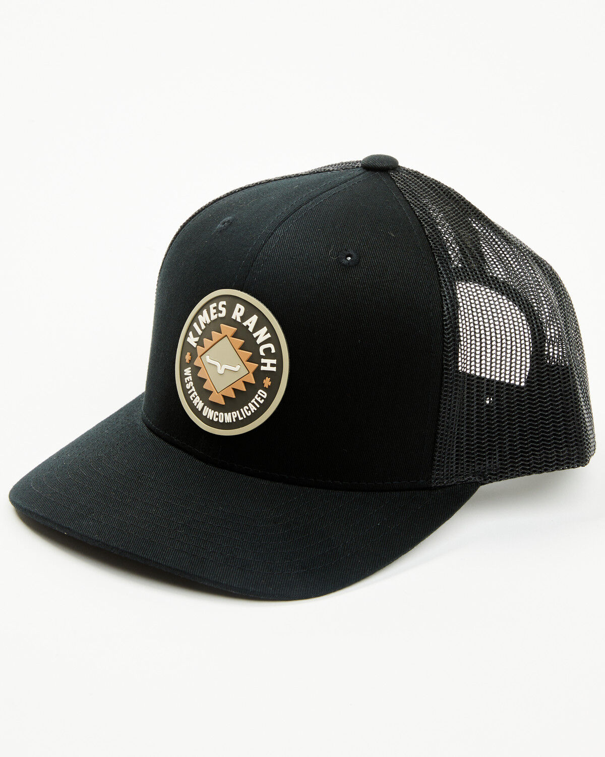Image #1 - Kimes Ranch Men's Vaughn Rubber Patch Ball Cap, Black, hi-res