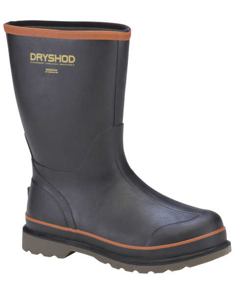 Dryshod Men's Hogwash Steel Toe Boots, Black/red, hi-res
