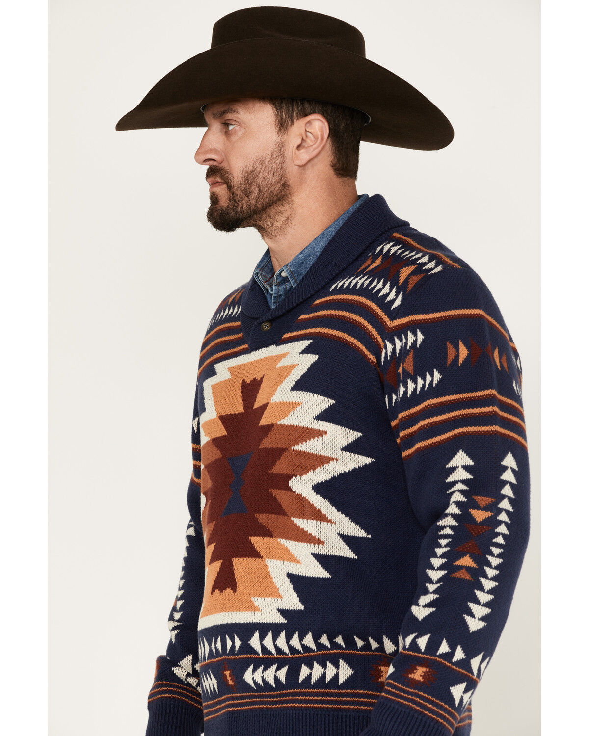 Image #2 - Cinch Men's Southwestern Pullover Knit Sweater, , hi-res