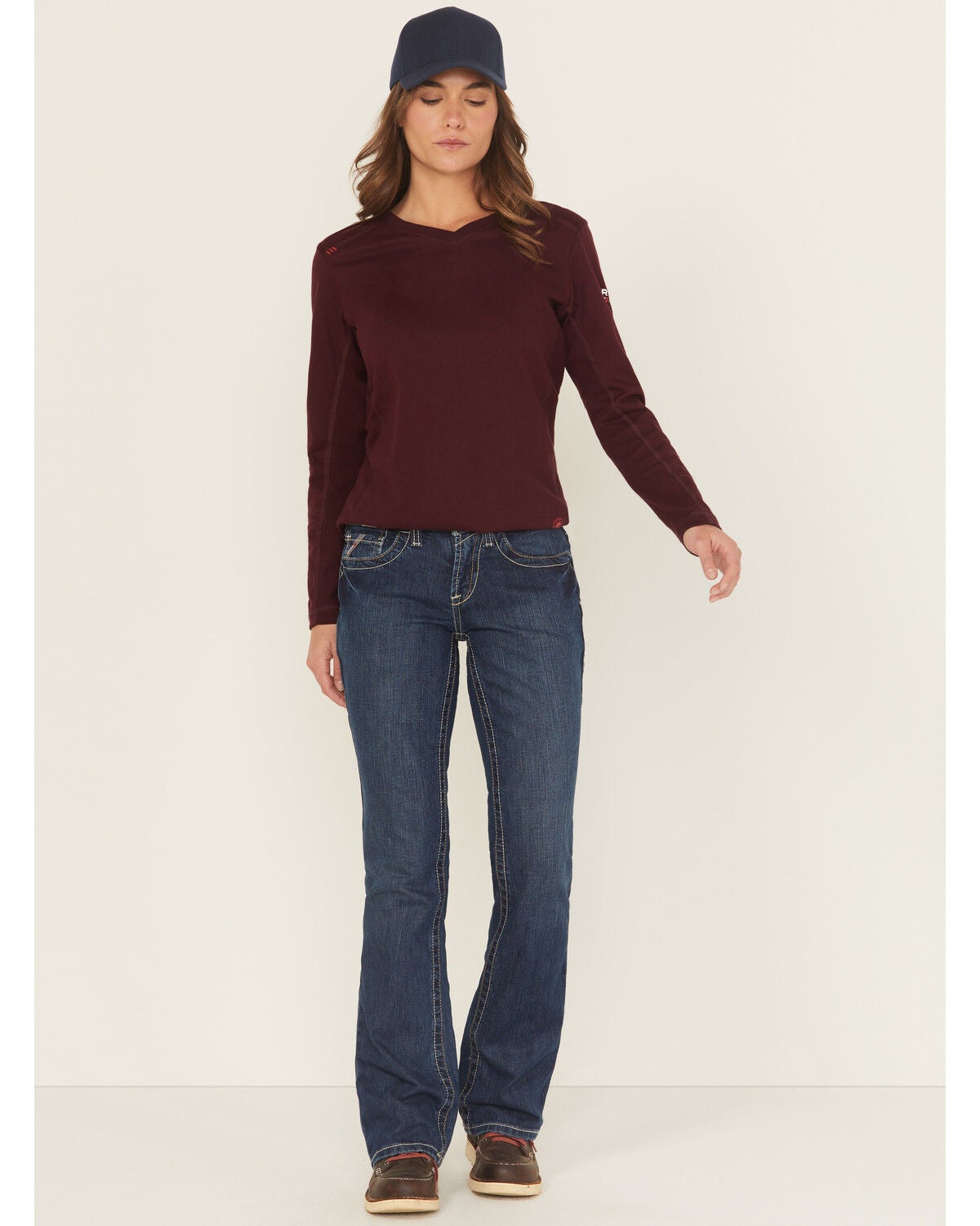 Ariat Women's FR Bootcut Stretch Work Jeans, Denim, hi-res