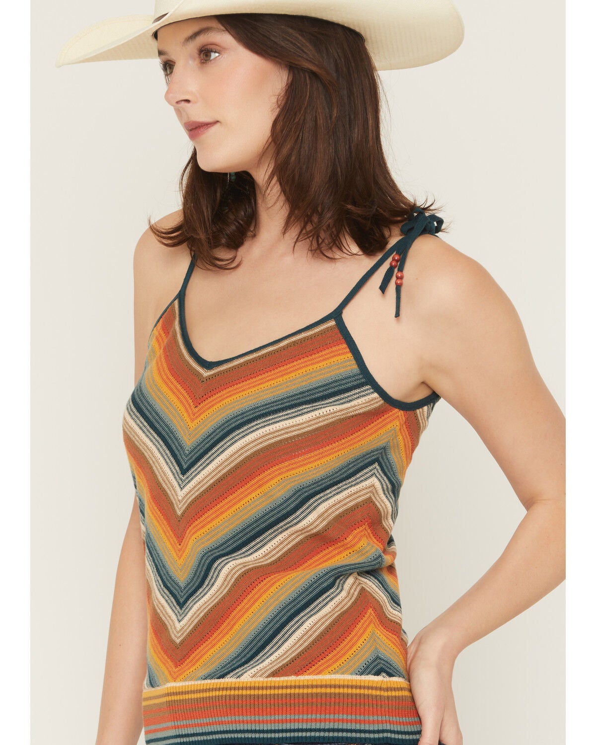 Image #4 - Shyanne Women's Garrson Striped Sweater Tank, Teal, hi-res