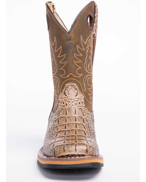 Image #4 - Cody James Little Boys' Gator Print Western Boots - Broad Square Toe, Brown, hi-res