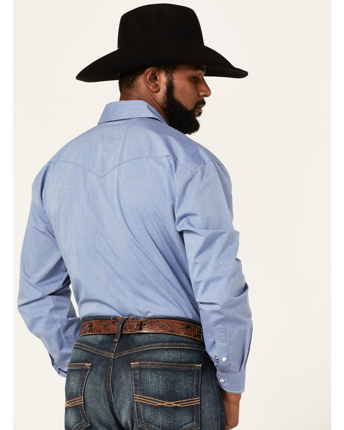 Image #2 - Rough Stock By Panhandle Men's Dobby Long Sleeve Snap Western Shirt, , hi-res