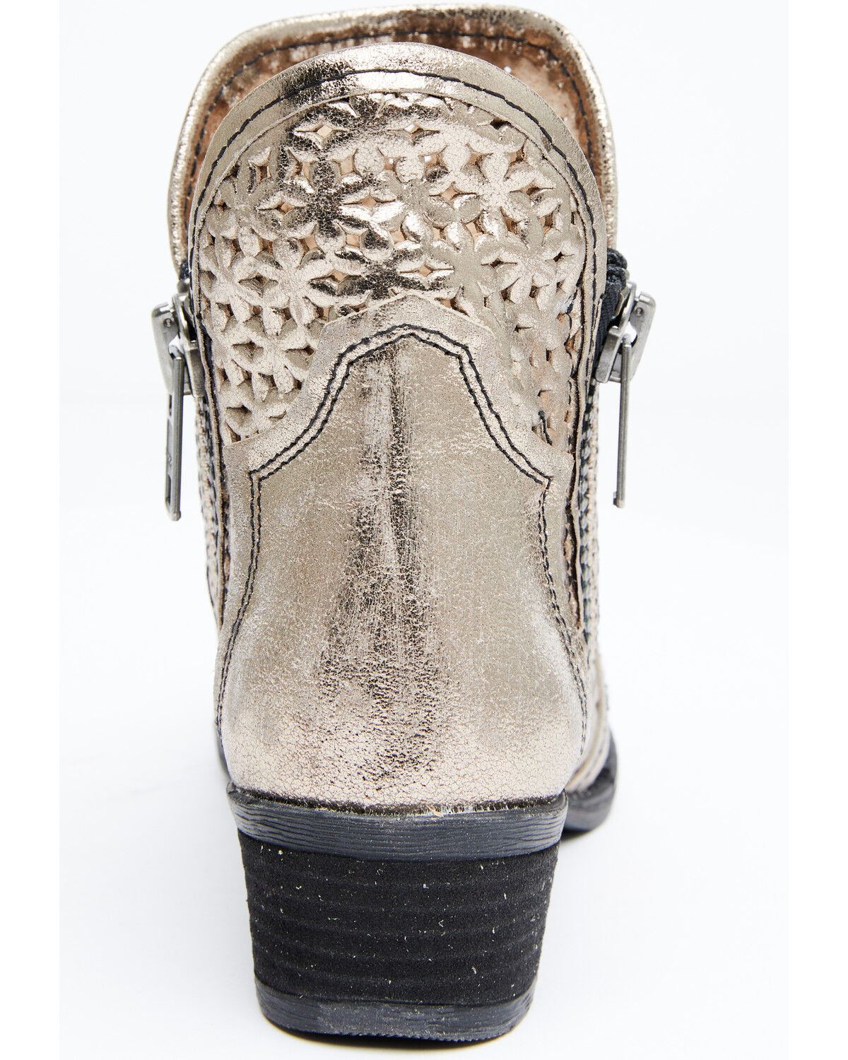 Image #5 - Circle G Women's Silver Cut Out Fashion Booties - Round Toe, Silver, hi-res