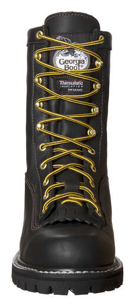 Image #4 - Georgia Boot Men's Insulated Low Heel Logger Work Boots - Round Toe, Black, hi-res