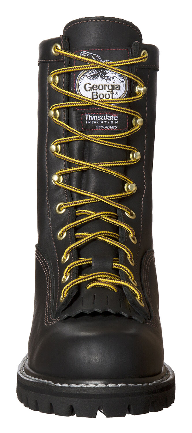 Image #4 - Georgia Boot Men's Insulated Low Heel Logger Work Boots - Soft Toe, Black, hi-res