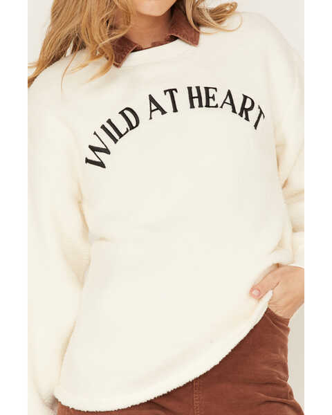 Image #2 - Cleo + Wolf Women's Wild At Heart Graphic Sweatshirt, Ivory, hi-res