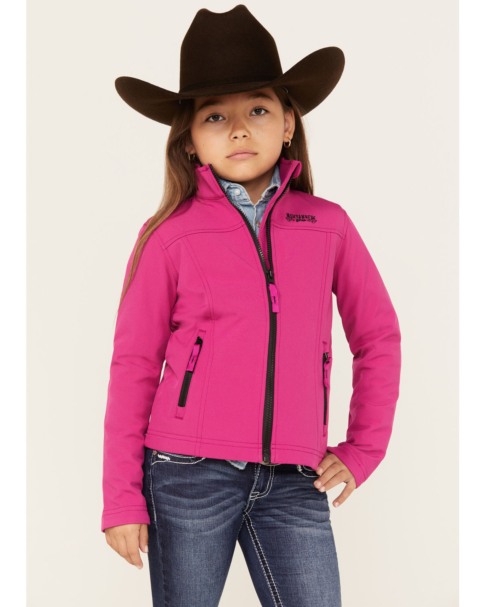 Image #1 - Shyanne Girls' Contrast Zip Softshell Jacket, , hi-res