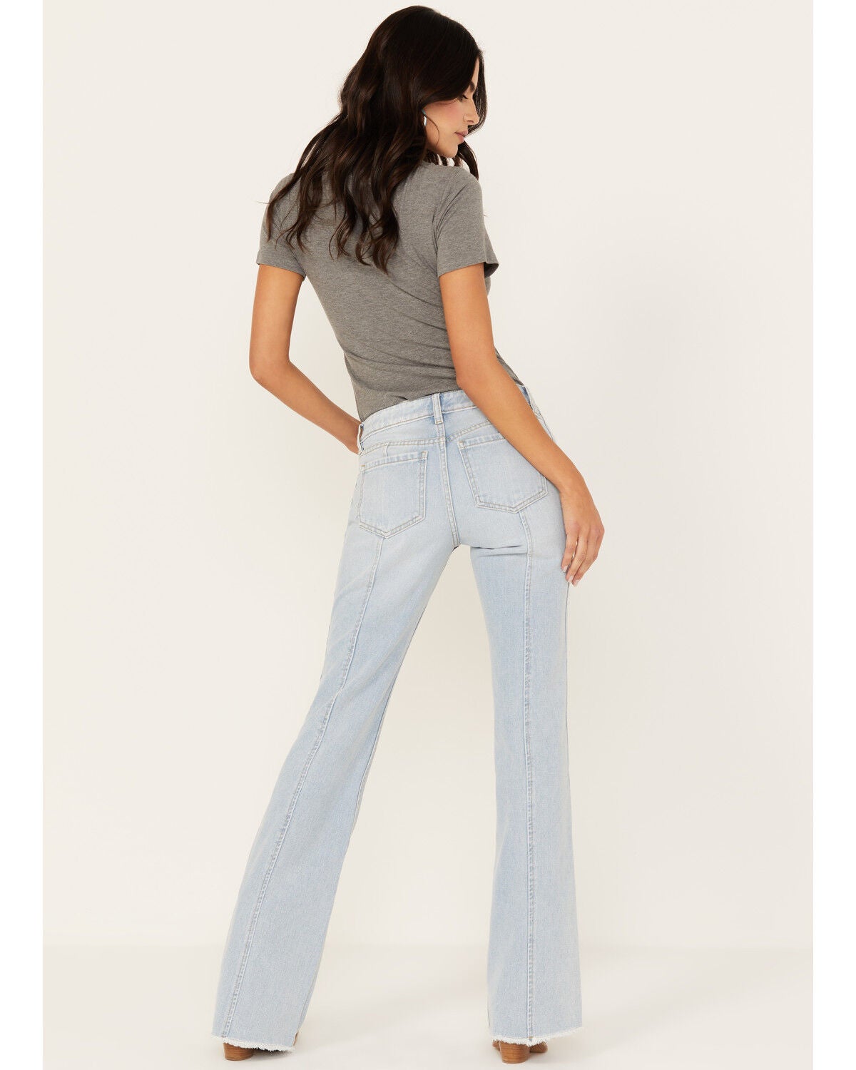 Image #3 - Shyanne Women's Light Wash Low Rise Seamed Bootcut Jeans, Light Medium Wash, hi-res