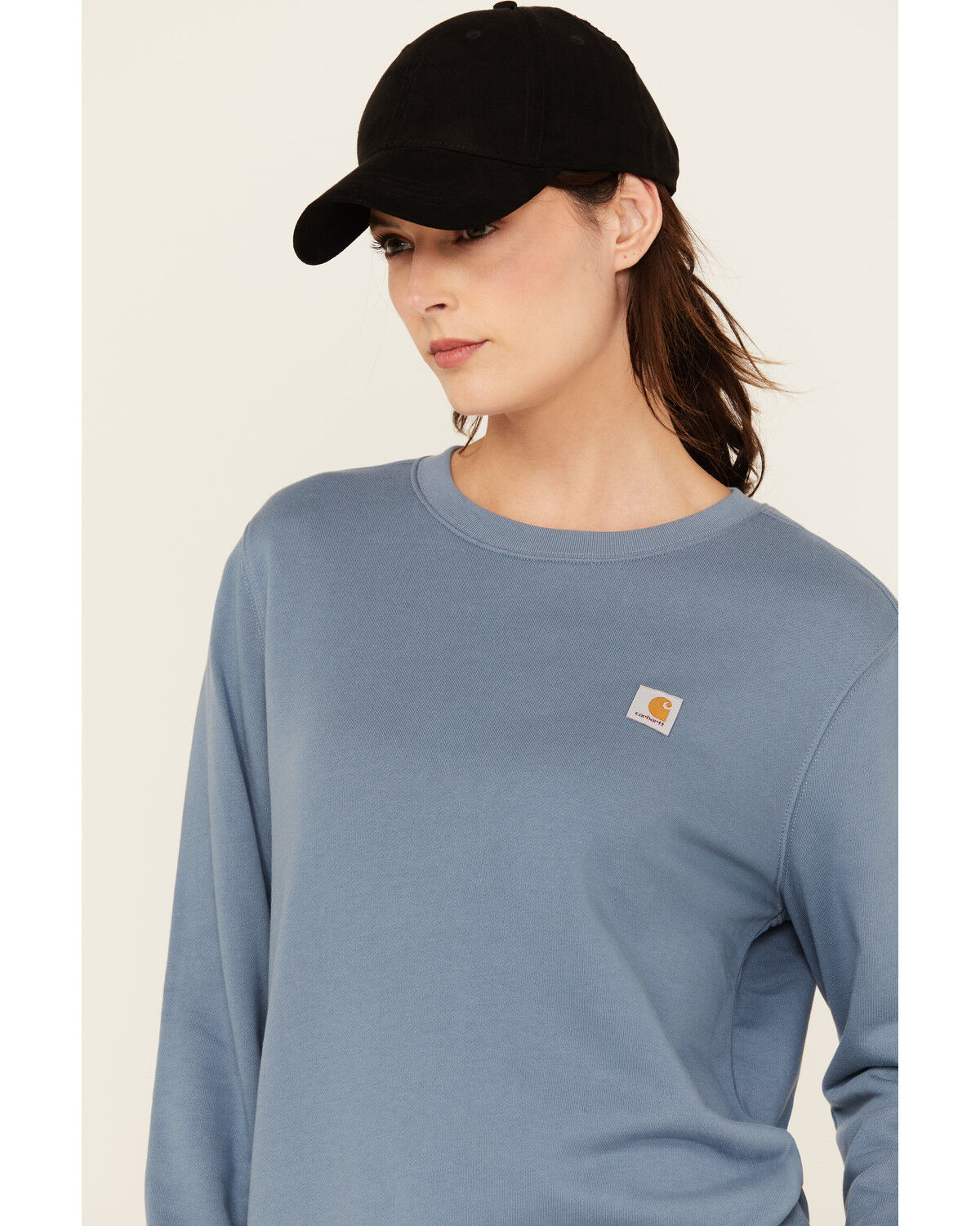 Image #2 - Carhartt Women's Tencel™ Fiber Series Relaxed Fit Sweatshirt, Light Blue, hi-res