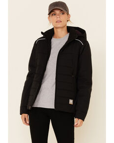 Ariat Women's Black Rebar Valkerie Stretch Canvas Zip-Front Insulated Work Jacket , Black, hi-res