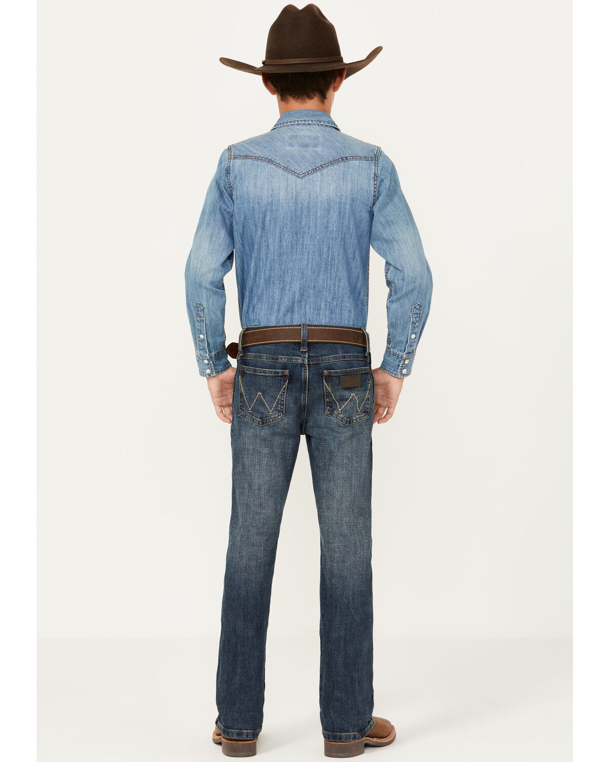 Image #3 - Wrangler Retro Boys' Layton Dark Wash Slim Bootcut Jeans, Dark Wash, hi-res
