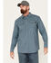 Image #1 - Cody James Men's FR Mid Weight Geo Print Long Sleeve Snap Western Shirt - Big & Tall, Teal, hi-res