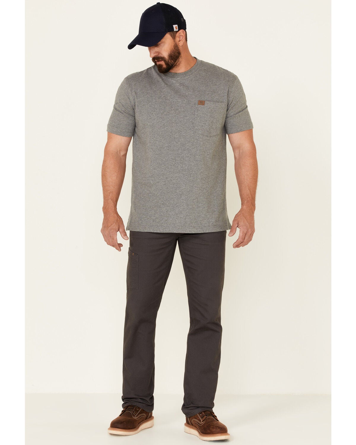 Ariat Men's Rebar M7 Durastretch Made Tough Straight Leg Work Pants, Grey, hi-res