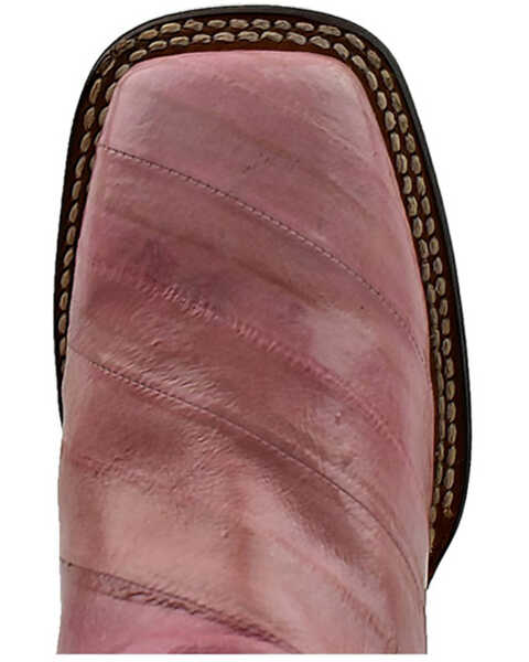 Image #6 - Dan Post Women's Eel Exotic Western Boots - Broad Square Toe , Pink, hi-res
