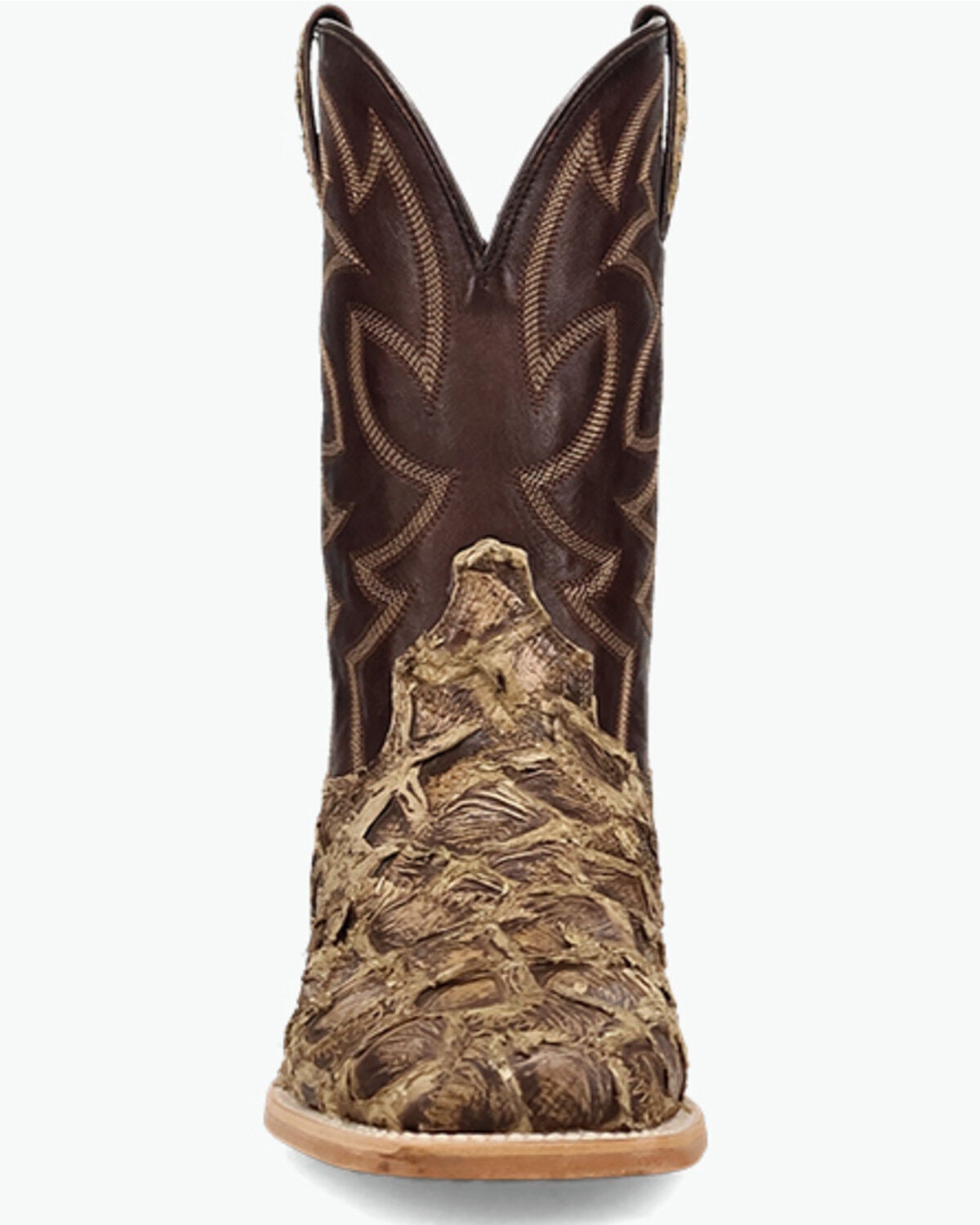 Image #4 - Dan Post Men's Exotic Pirarucu Western Boots - Broad Square Toe, Tan, hi-res