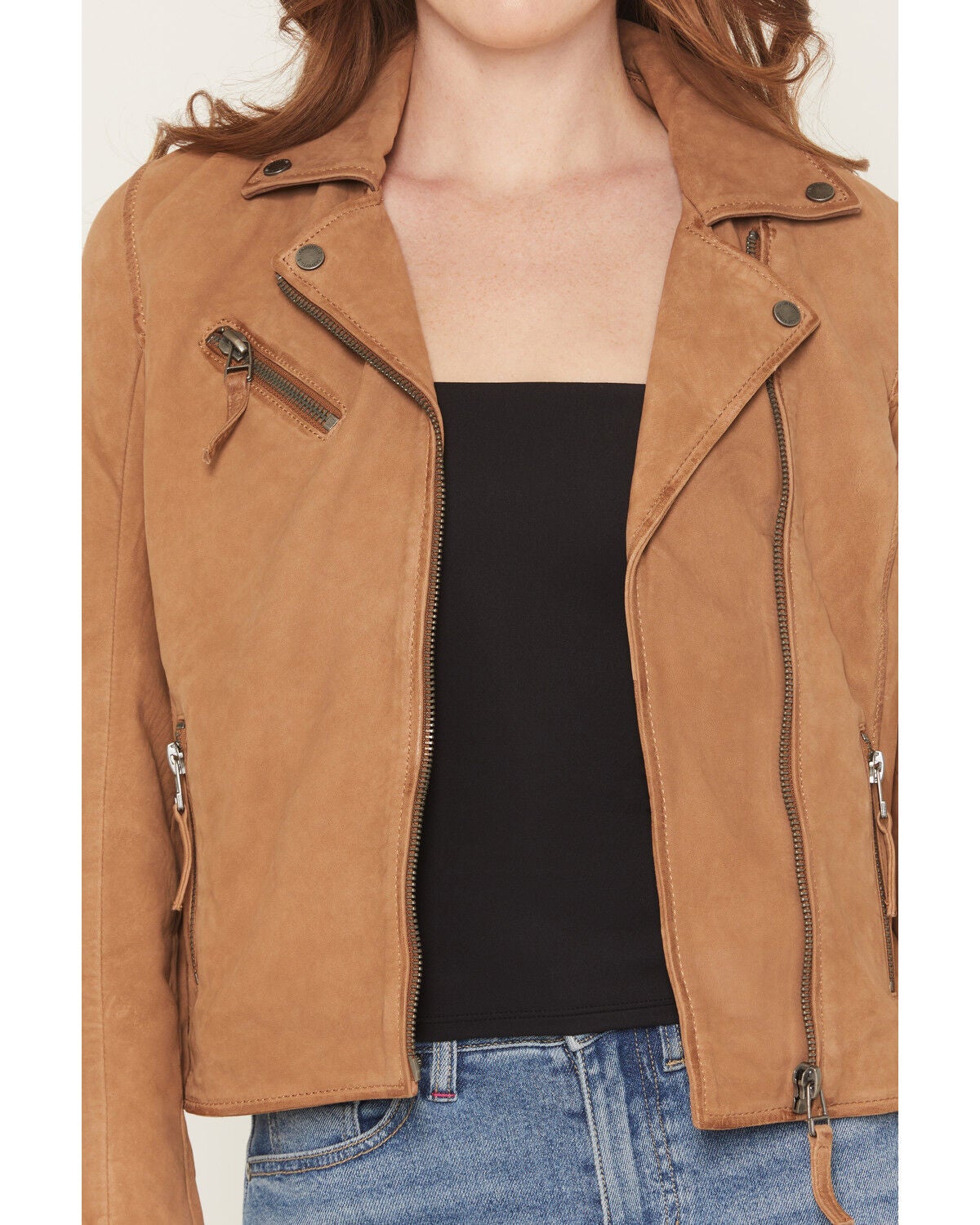 Image #4 - Mauritius Women's Misty Scatter Star Leather Jacket, Cognac, hi-res