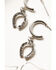 Image #4 - Shyanne Women's Boho Western Horseshoe and Feather Charm Earring Set - 3 Piece, Silver, hi-res