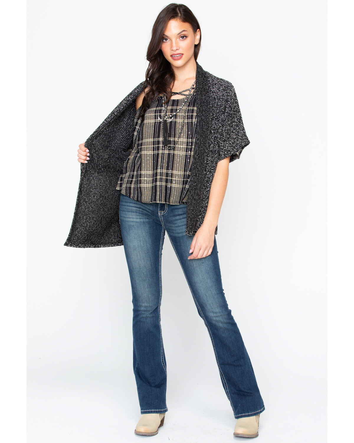 Image #6 - BB Dakota Women's Knit Cardigan, Black, hi-res