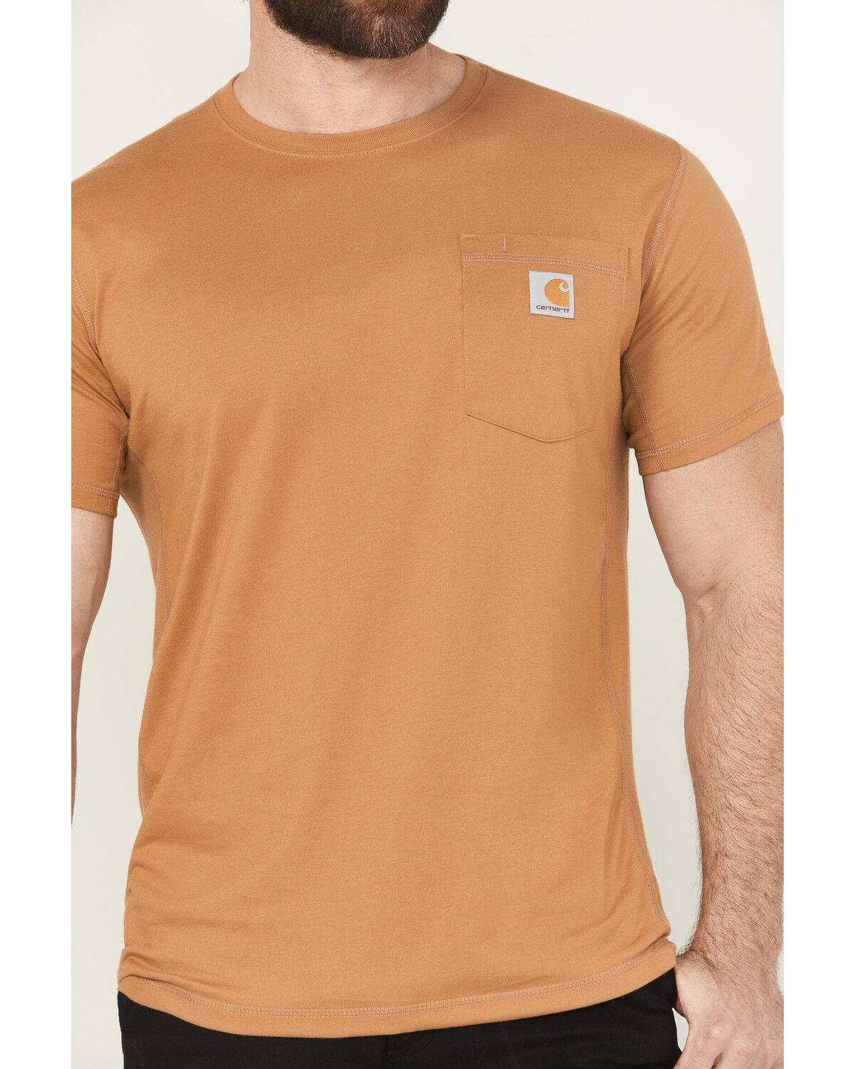 Image #3 - Carhartt Men's Force Relaxed Fit Short Sleeve Pocket T-Shirt, Cream, hi-res