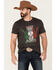 Image #1 - Cody James Men's Viva Mexico Muertos Skull Graphic Short Sleeve T-Shirt , Black, hi-res