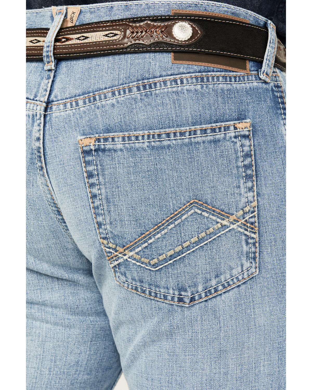 Image #4 - Ariat Men's M5 Hartley Waco Light Wash Straight Rigid Jeans - Big, Light Wash, hi-res