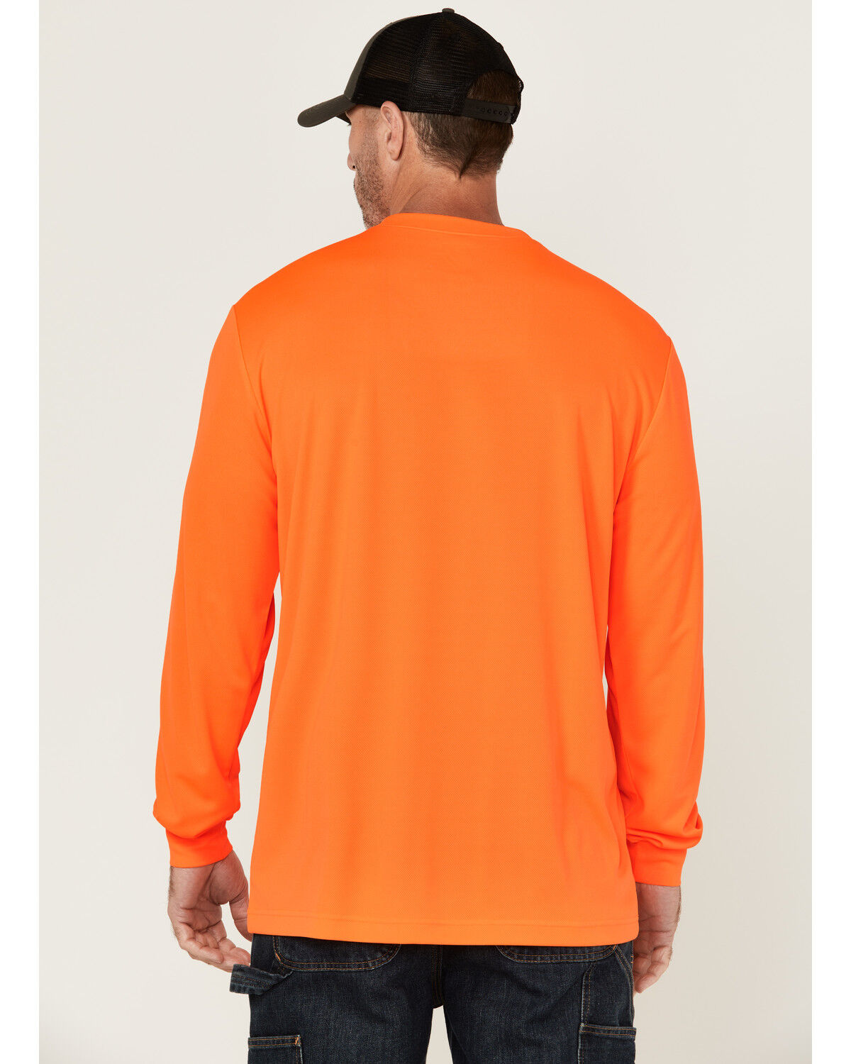 Image #4 - Hawx Men's Enhanced Visibility Long Sleeve Work T-Shirt, Orange, hi-res