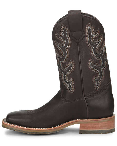 Image #3 - Double H Men's Dark Brown Elk Western Boots - Broad Square Toe, Chocolate, hi-res