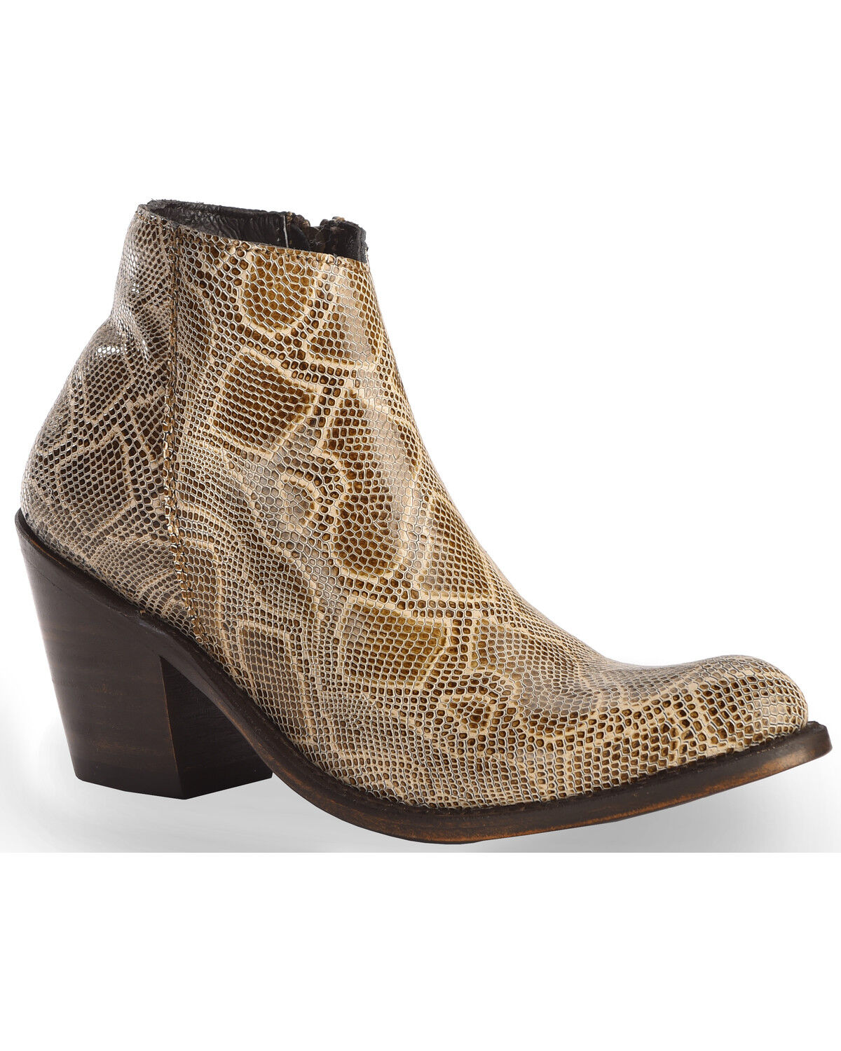 Image #1 - Liberty Black Women's Breton Snake Print Booties - Round Toe, Beige/khaki, hi-res