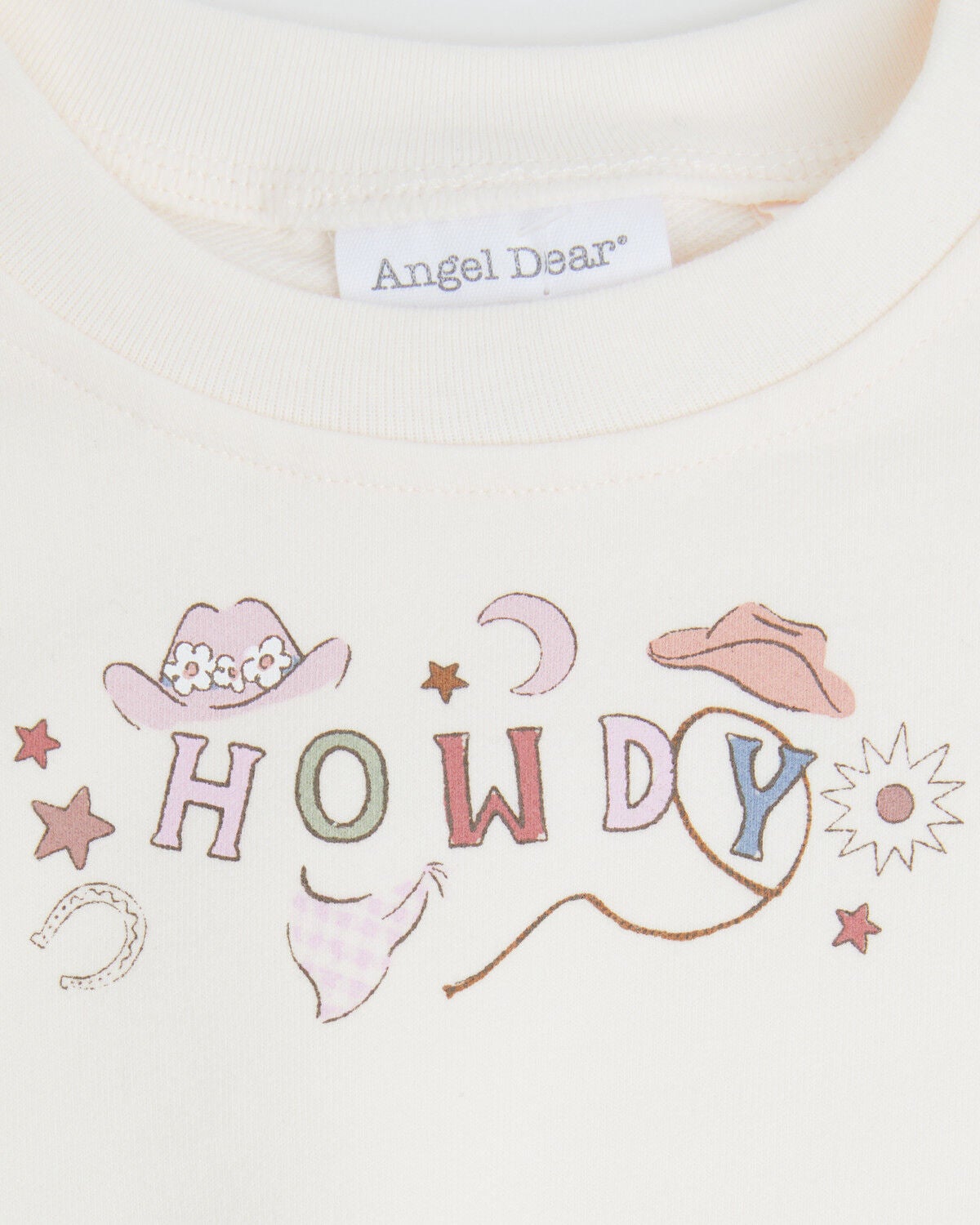 Image #2 - Angel Dear Infant Girls' Howdy Long Sleeve Onesie, Pink, hi-res