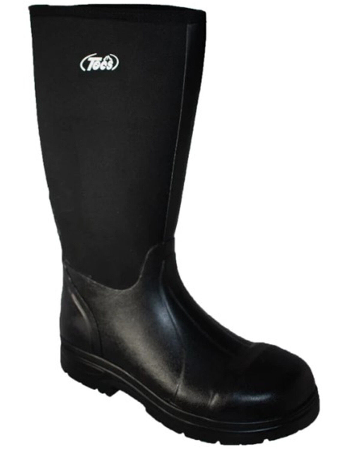 Image #1 - AdTec Men's 16" Cement Rubber Work Boots - Steel Toe, Black, hi-res