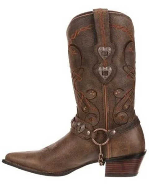 Image #4 - Durango Women's Crush Heart Harness Boots - Pointed Toe, Brown, hi-res