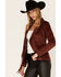 Image #2 - Shyanne Women's Fringe Faux Suede Blazer, Chestnut, hi-res