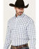 Image #2 - Wrangler Men's Classics Plaid Print Long Sleeve Button-Down Western Shirt, Blue, hi-res